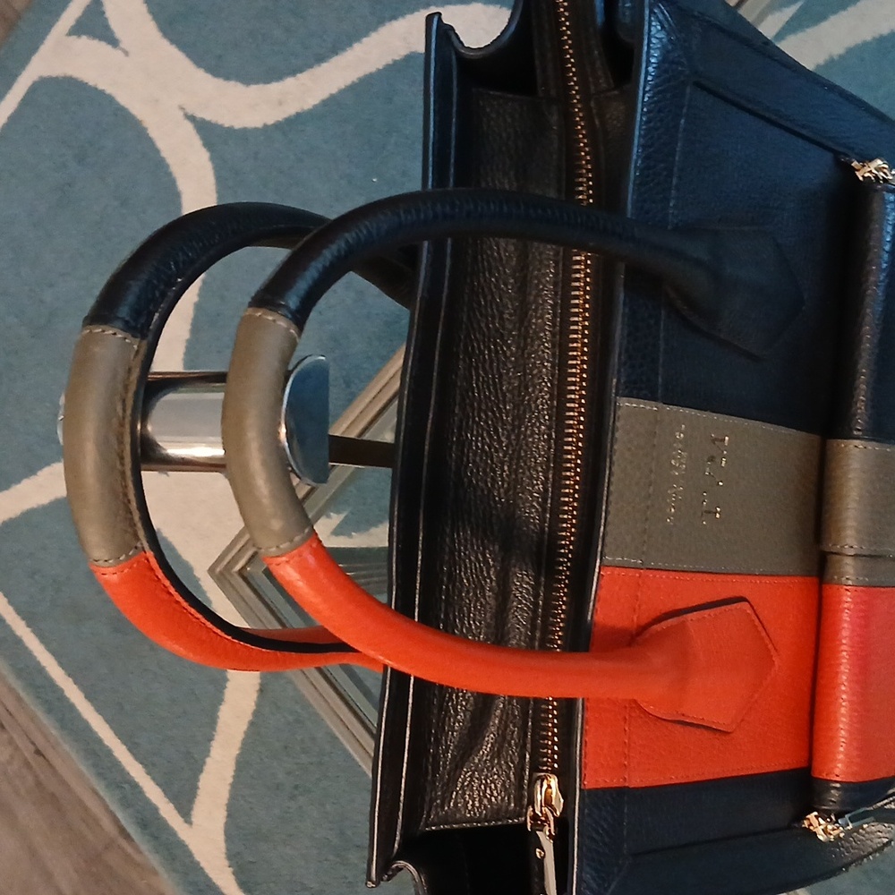 Henri Bendel Rare Tricolor Black, Orange, and Gray Large Tote - Picture 5 of 13
